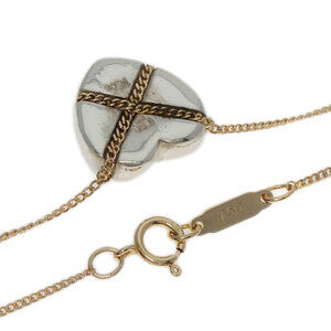 Tiffany Co Chain Crossbody Heart Necklace Yellow Gold Silver